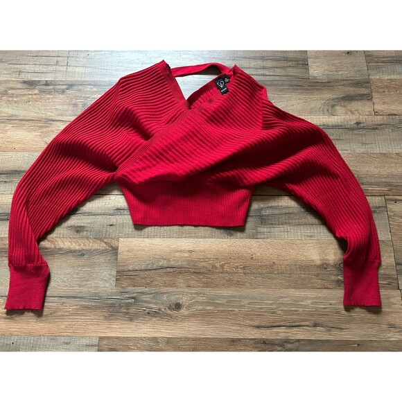 WINDSOR Doll It Up Open Back Ribbed Sweater - Picture 3 of 4